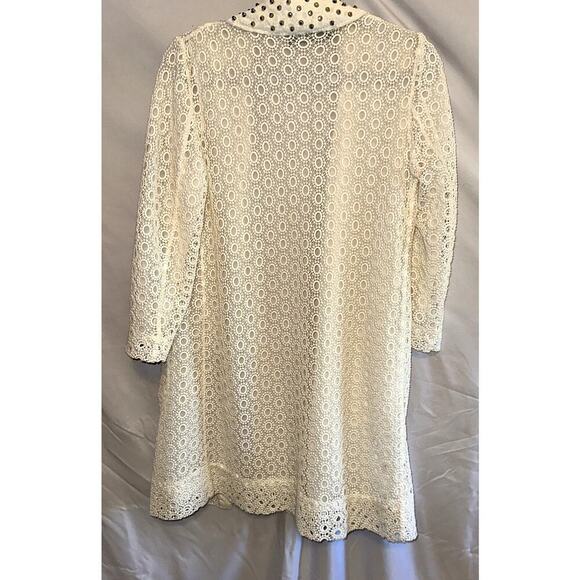 Zara Women Cream Lace Studded Collar open front long duster cardigan Size Small - Picture 7 of 7